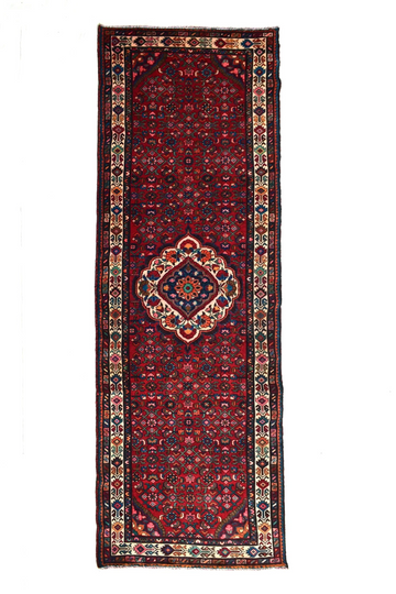Vintage Hand Knotted Turkish Wool Rug – Geometric Red Area