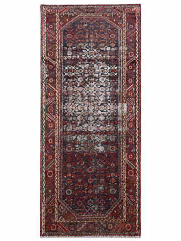 3X10 Handmade Vintage Turkish Runner Rug – Geometric Black