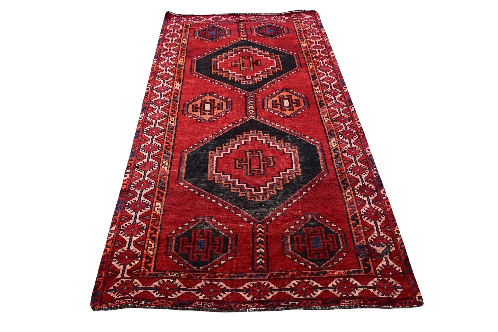 4x9 Antique Handmade Turkish Rug | Hand knotted Rug | Vintage Anatolian Rug | Area Rug for Bedroom, Living Room Rug, and Kitchen Rug - SHR40