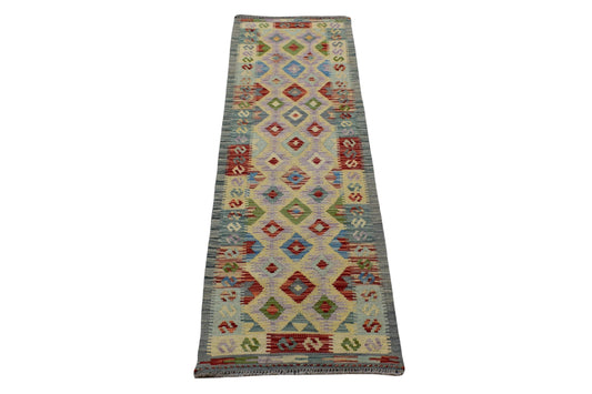 2X7 Turkish Vintage Kilim Rug | Handmade Wool Runner | Handwoven Artistic Carpet for Living Room, Bedroom, Kitchen (1.84 x 6.56 ft) - KLM107