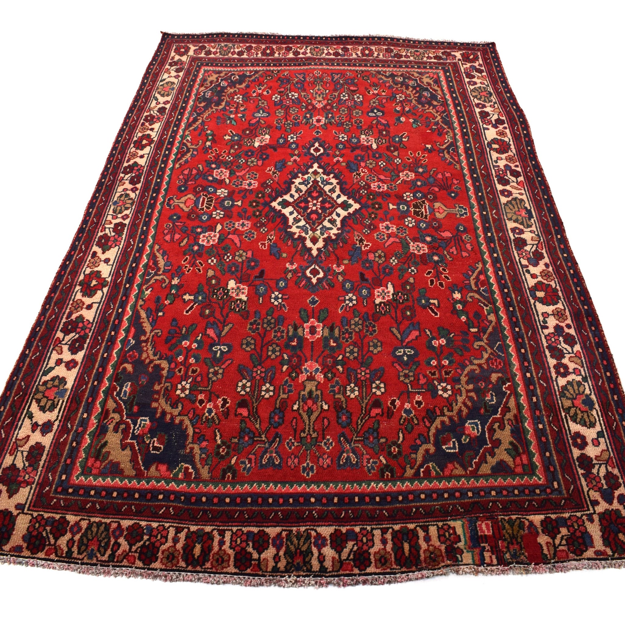 7x10 Antique Handmade Turkish Rug | Hand knotted Rug | Vintage Anatolian Rug | Area Rug for Bedroom, Living Room Rug, and Kitchen Rug-SHR302