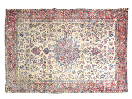 9X12 Vintage Oushak Area Rug for Living Room, Bedroom | Extra Soft Hand-Knotted Wool Rug | Finest Handmade Antique Turkish Rug - TFD350