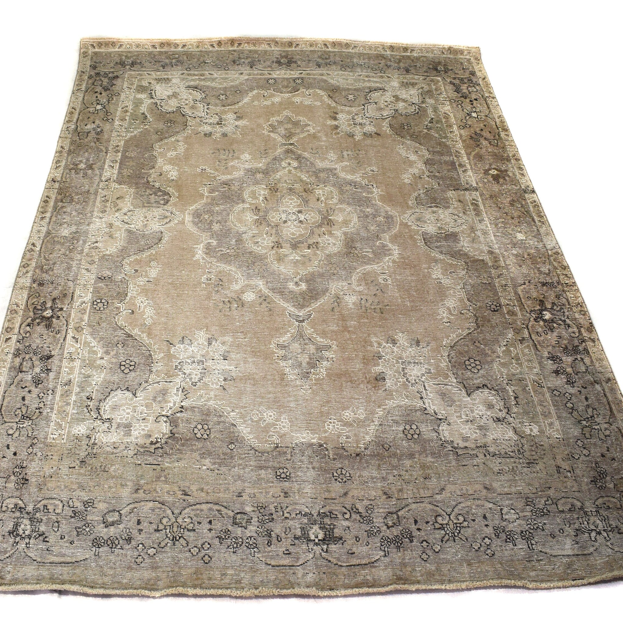 8x11 Vintage Oushak Area Rug for Living Room, Bedroom | Extra Soft Hand-Knotted Wool Rug | Finest Handmade Antique Turkish Rug - TWW348