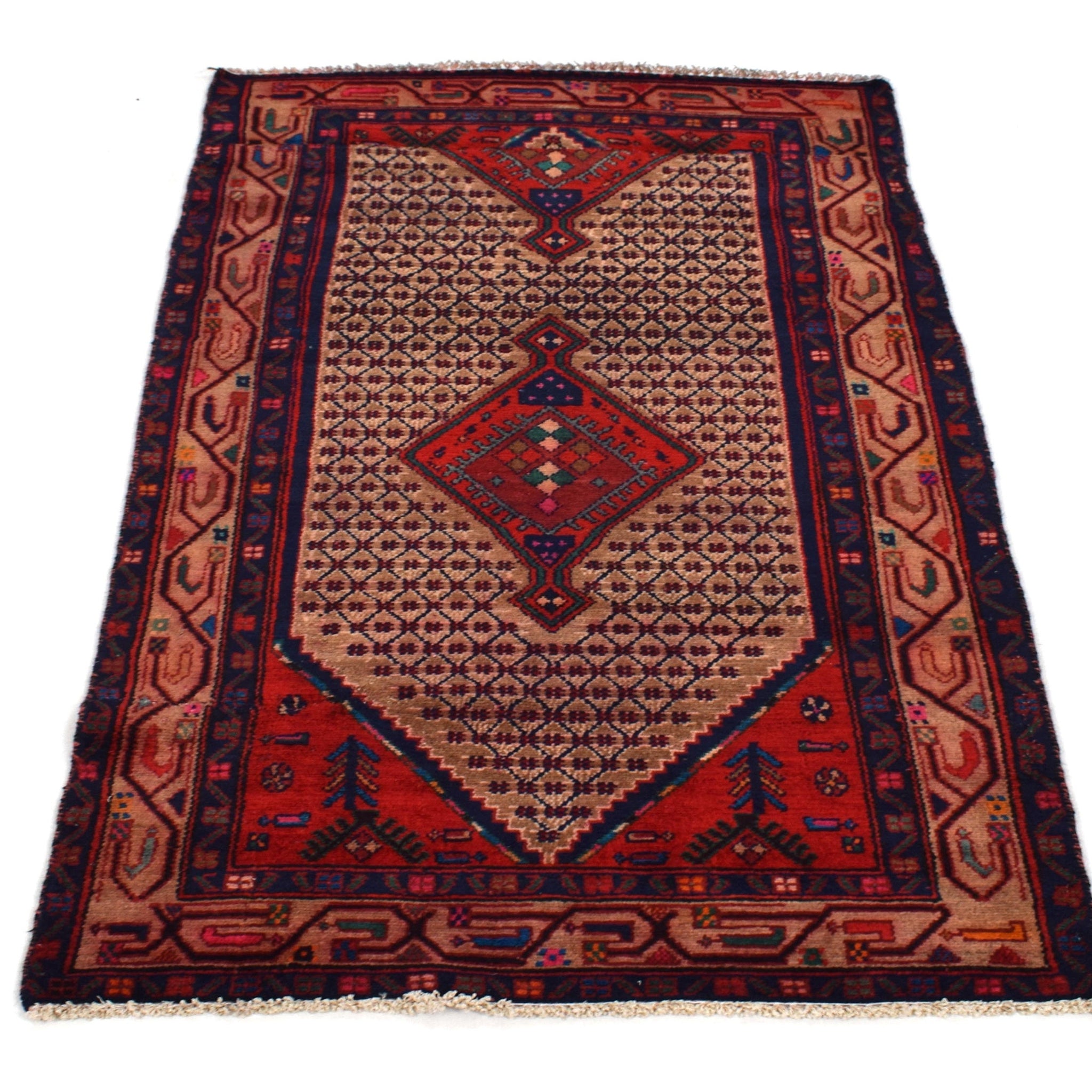 3x6 Antique Handmade Turkish Rug | Hand knotted Rug | Vintage Anatolian Rug | Area Rug for Bedroom, Living Room Rug, and Kitchen Rug-SHR162