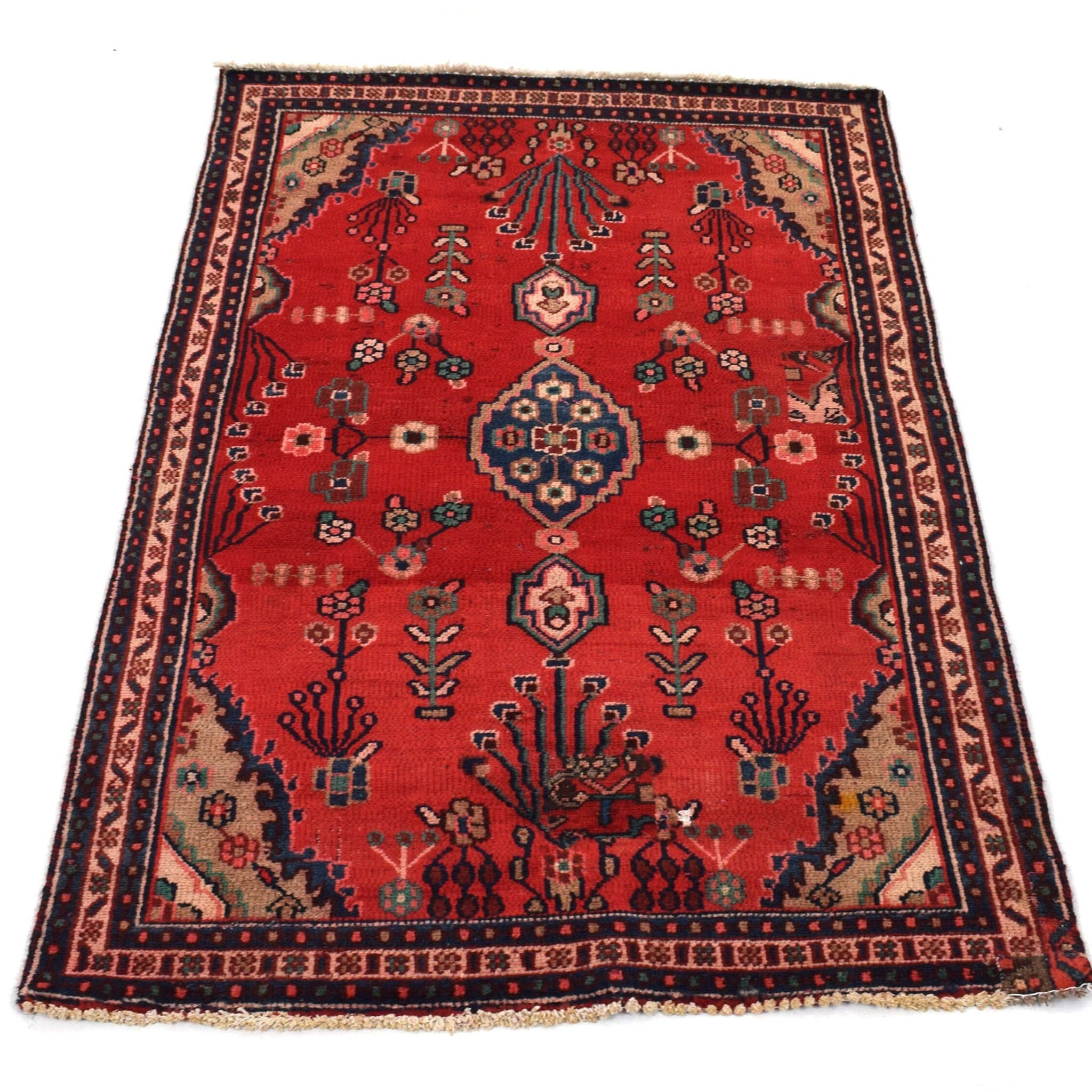 3x6 Antique Handmade Turkish Rug | Hand knotted Rug | Vintage Anatolian Rug |  Runner Rug for Bedroom, Living Room, and Kitchen Rug-SHR220